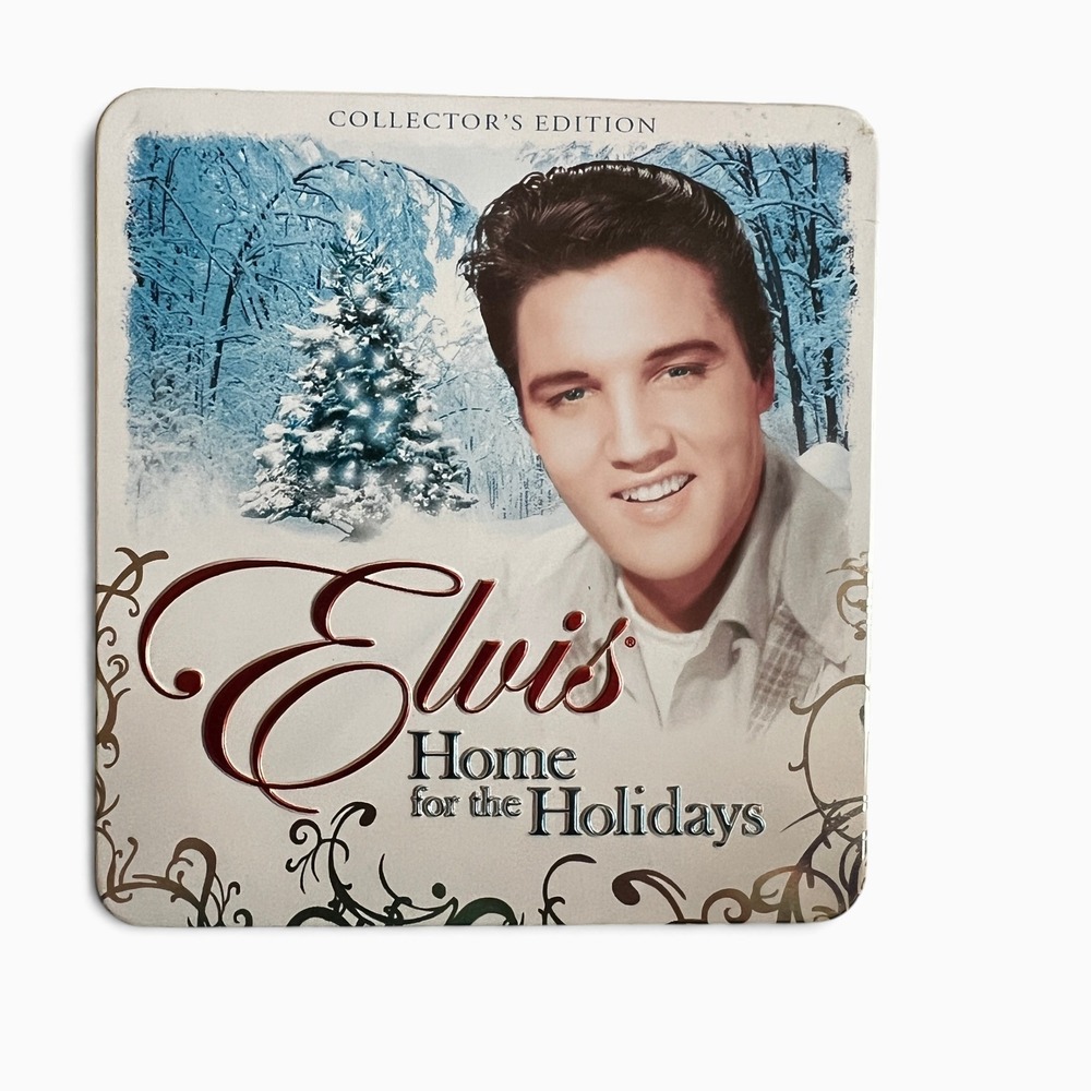 Elvis Presley Home for the Holidays Guitar Candle Tin Collector Set 2007